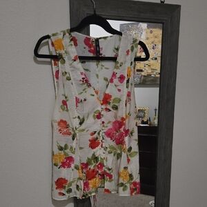 Mango Floral Sleeveless Blouse - Multicolor
